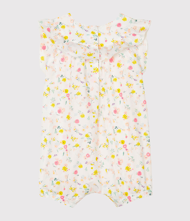 Kort babypakje met print babymeisje wit/multicouleur