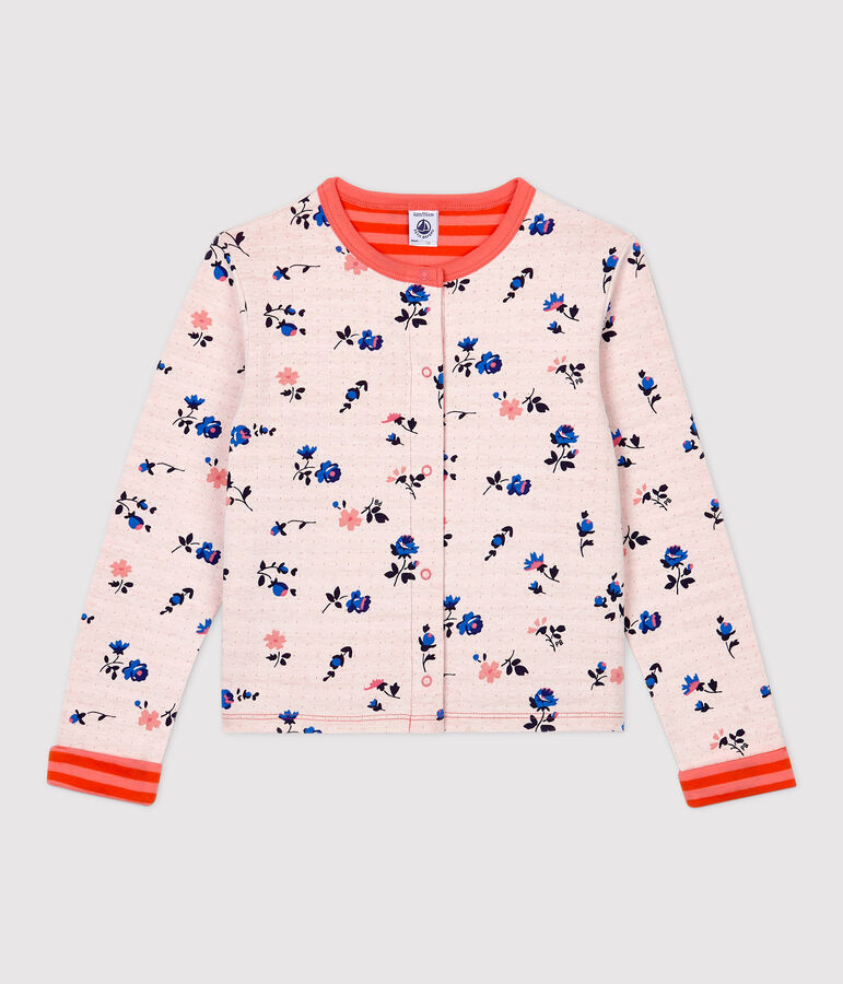 Meisjescardigan van tubic wit MARSHMALLOW/wit MULTICO