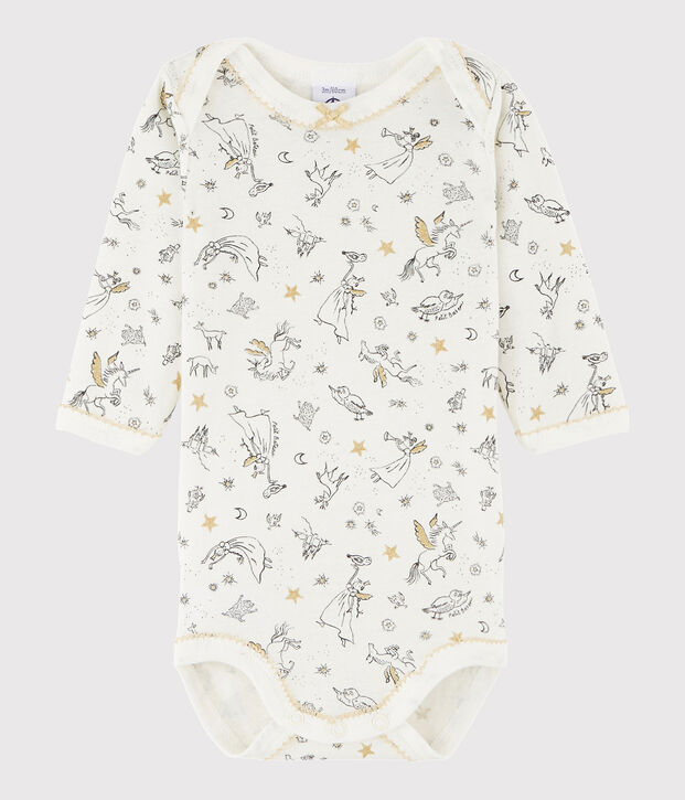 Body manches longues b&eacute;b&eacute; fille blanc/multicouleur