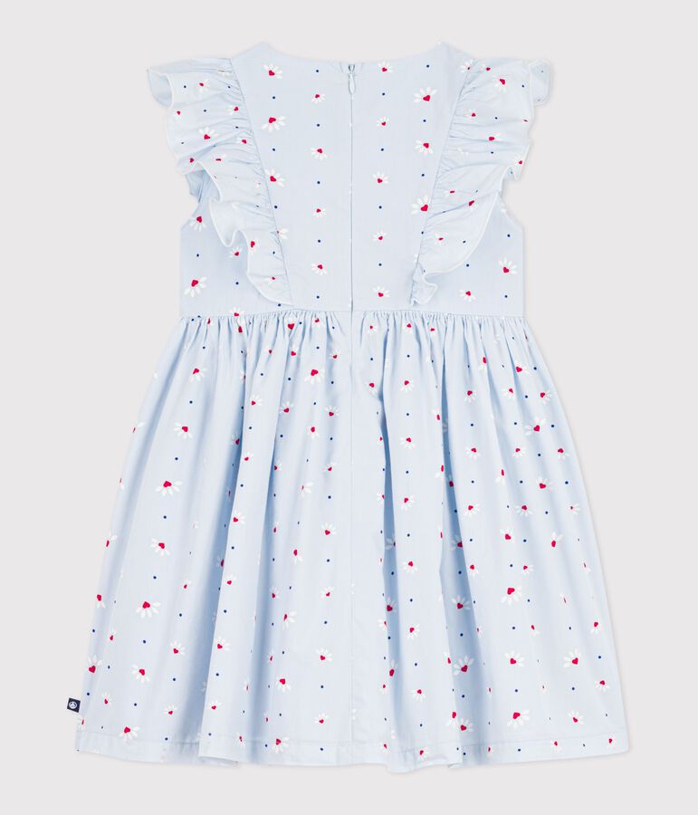 Robe enfant sans manche en coton bleu/multicouleur