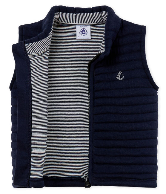 blouson sans manches en tubique matelassé bébé garçon bleu SMOKING