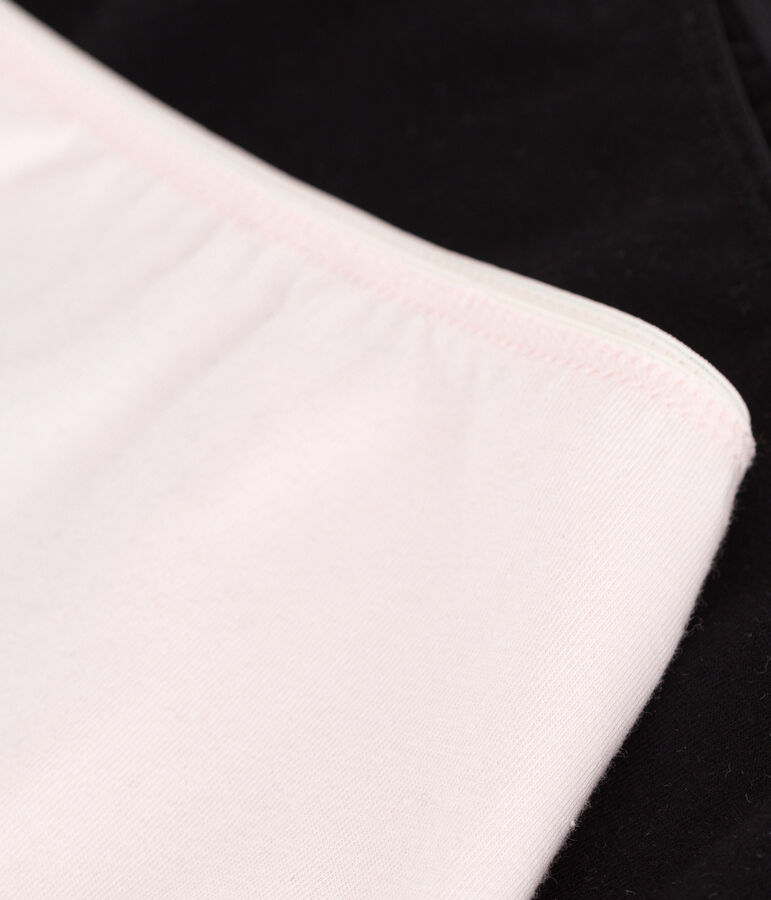 Lot de 2 shorties femme en coton et &eacute;lasthanne unis multicouleur