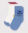 2 paires de chaussettes b&eacute;b&eacute; en coton unie et motif animalier multicouleur