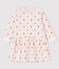 Robe manches longues en molleton bébé fille rose FLEUR/blanc MULTICO