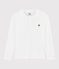 T-shirt van katoen en linnen voor jongens wit MARSHMALLOW