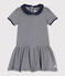 Jurk met milleraies-strepen voor babymeisjes blauw SMOKING/beige COQUILLE