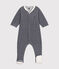 Pyjama bébé milleraie en velours bleu SMOKING/blanc MARSHMALLOW