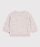Pull b&eacute;b&eacute; en laine et coton et fleurs brod&eacute;es rose/multicouleur