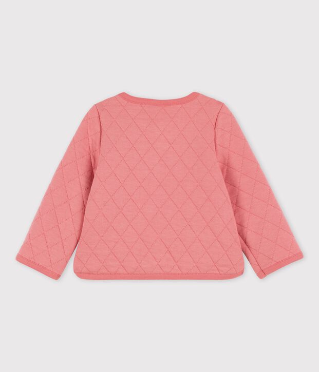 Babyvest in doorgestikte tubic roze
