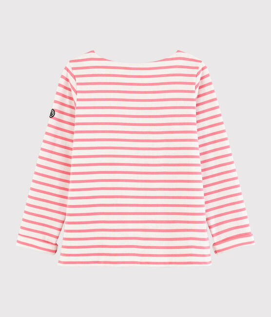 Iconische marinière Dames wit MARSHMALLOW/roze GRETEL