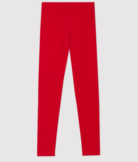 Legging en jersey élasthanne enfant fille rouge TERKUIT