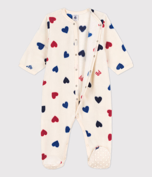 Surpyjama b&eacute;b&eacute; en polaire &eacute;cru/multicouleur