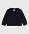 Babycardigan in tricot van wol  blauw SMOKING