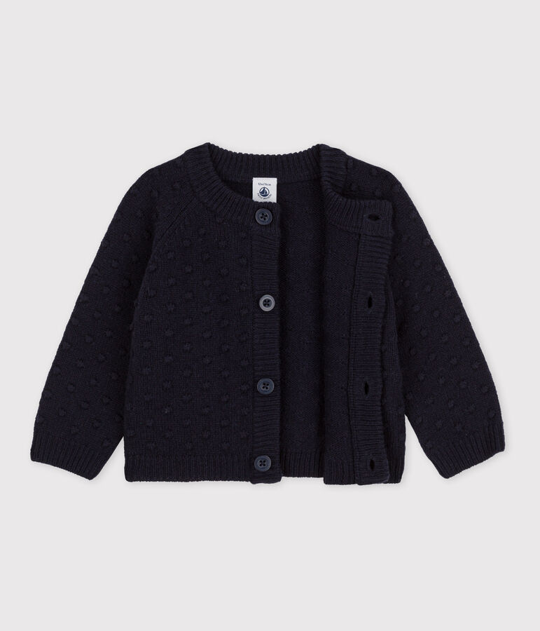 Cardigan b&eacute;b&eacute; en tricot en laine bleu