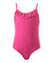 Meisjesbadpak met stippen roze PETUNIA/wit MARSHMALLO