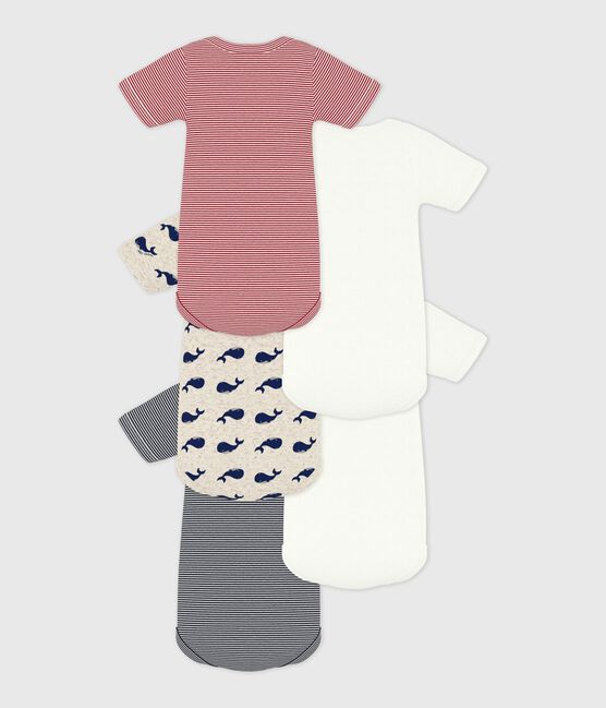 Lot de bodies manches courtes en coton imprimé baleine bébé variante 1