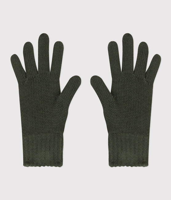 Gants en tricot enfant garçon-fille vert AVORIAZ