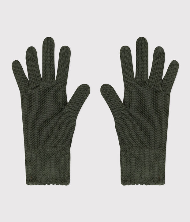 Gants en tricot enfant gar&ccedil;on-fille vert
