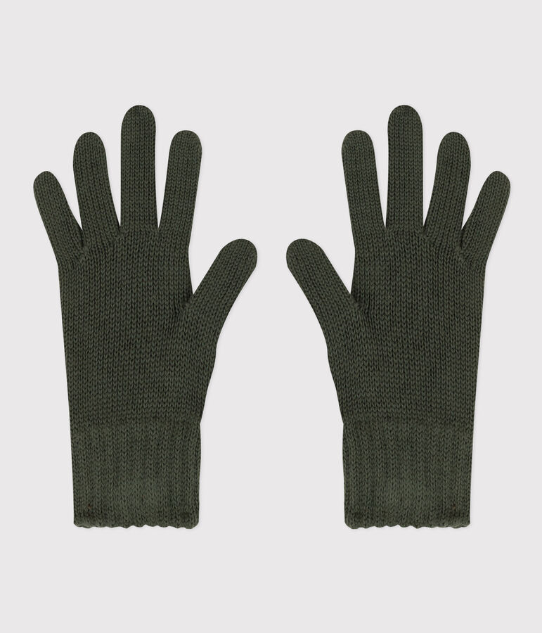 Gants en tricot enfant gar&ccedil;on-fille vert