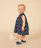 Gestreepte jurk zonder mouwen in lichte jersey voor baby's blauw MEDIEVAL/wit MULTICO