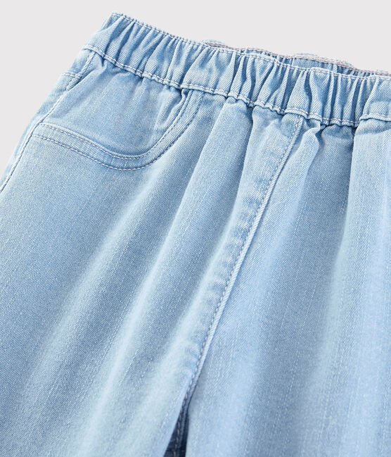 Pantalon slim en molleton denim enfant fille bleu DENIM TRES CLAIR NÂ°5