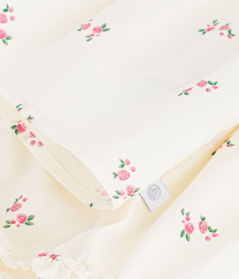 Tweedelig katoenen babysetje, met een bloesje en pofbroekje met bloemenprint MILK/ MULTICO