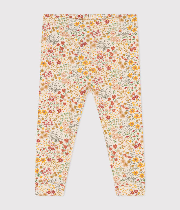 Katoenen legging voor baby's ecru/multicouleur
