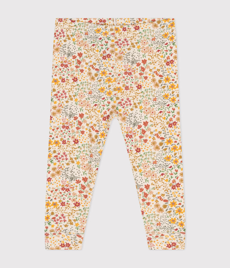 Katoenen legging voor baby's ecru/multicouleur