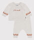 Ensemble 2 pièces bébé en tricot, imprimé "P'tit Cœur"
