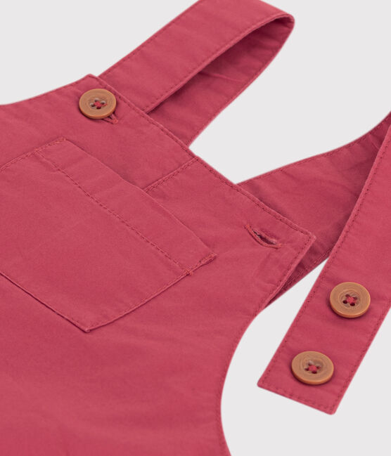 Korte salopette in schattige keperstof voor baby's roze PAPI