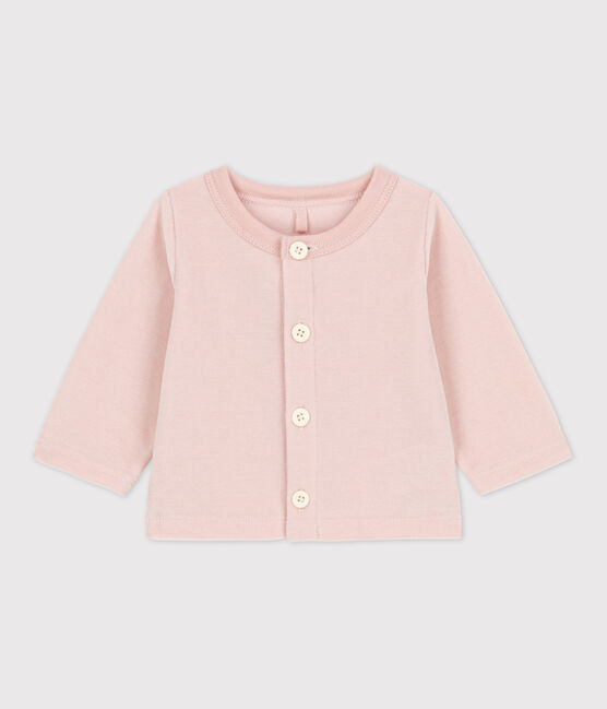 Babycardigan van katoenen velours roze SALINE