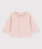 Babycardigan van katoenen velours roze SALINE