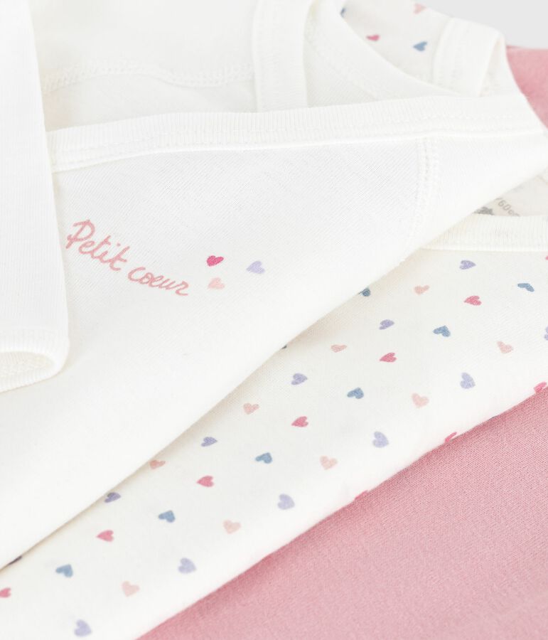 Lot de bodies crois&eacute;s manches longues en coton imprim&eacute; b&eacute;b&eacute; multicouleur
