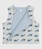 Gilet sans manche réversible bébé en coton imprimé baleines CO2/ ADRIATIC
