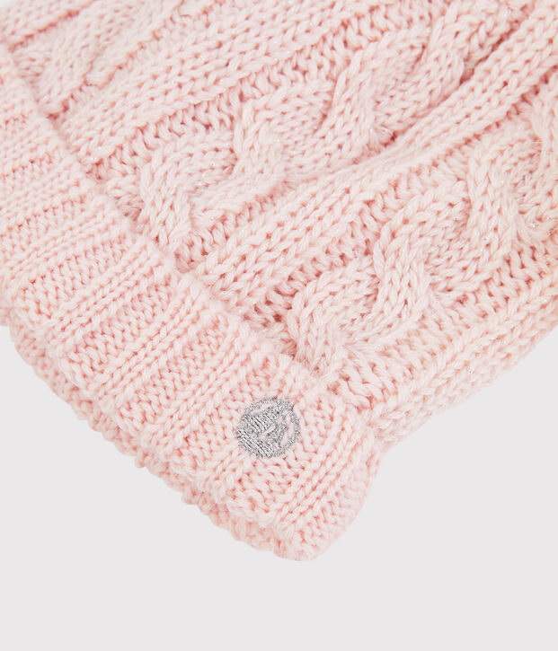 Meisjesmuts roze/grijs