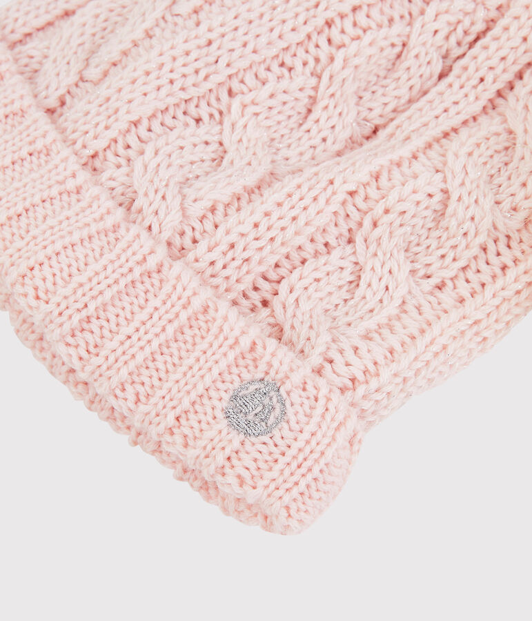 Bonnet  enfant fille rose/gris