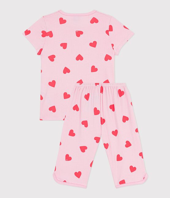Pyjama capri enfant en coton imprimé cœurs MARQUISE/ PEACHY