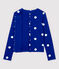Cardigan en coton/lin imprimé Femme bleu SURF/blanc MARSHMALLOW