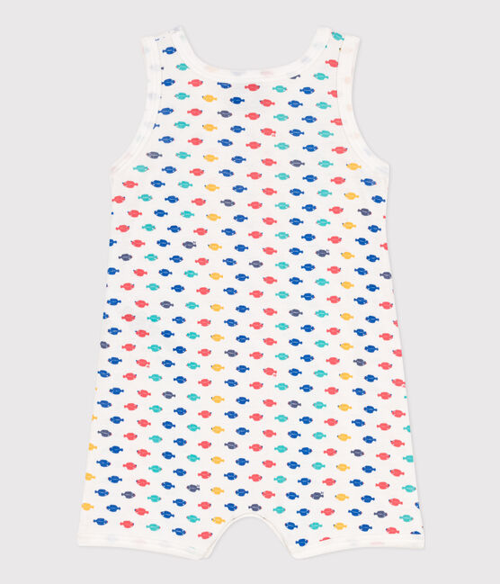 Kort katoenen babypakje met print met zeedieren wit MARSHMALLOW/wit MULTICO