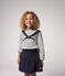 T-shirt van jersey met lange mouwen voor meisjes wit MARSHMALLOW/blauw SMOKING