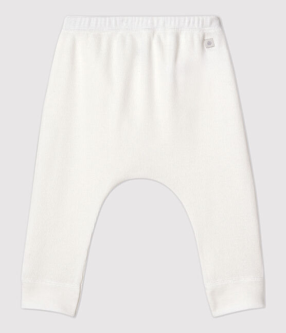 Baby boxershort van biologisch 2x2 ribkatoen wit MARSHMALLOW