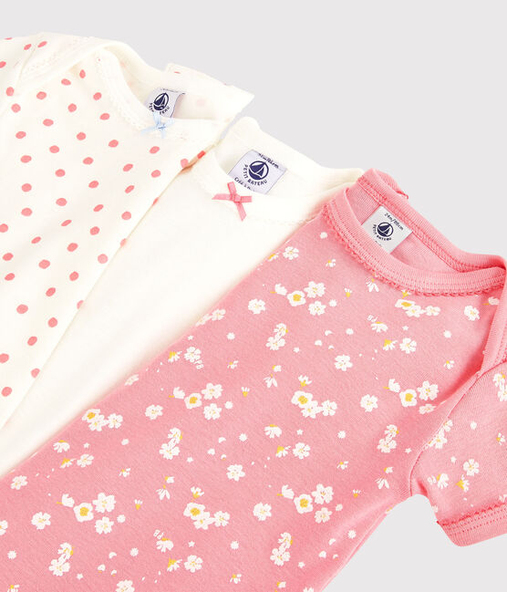 Set van 3 lente-rompertjes met korte mouwen voor babymeisjes variante 1