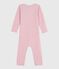 Body jambes longues bébé en laine et coton rose JOLI