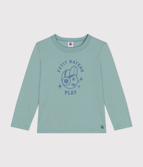 T-shirt met lange mouw van dunne jersey voor jongens groen PAUL