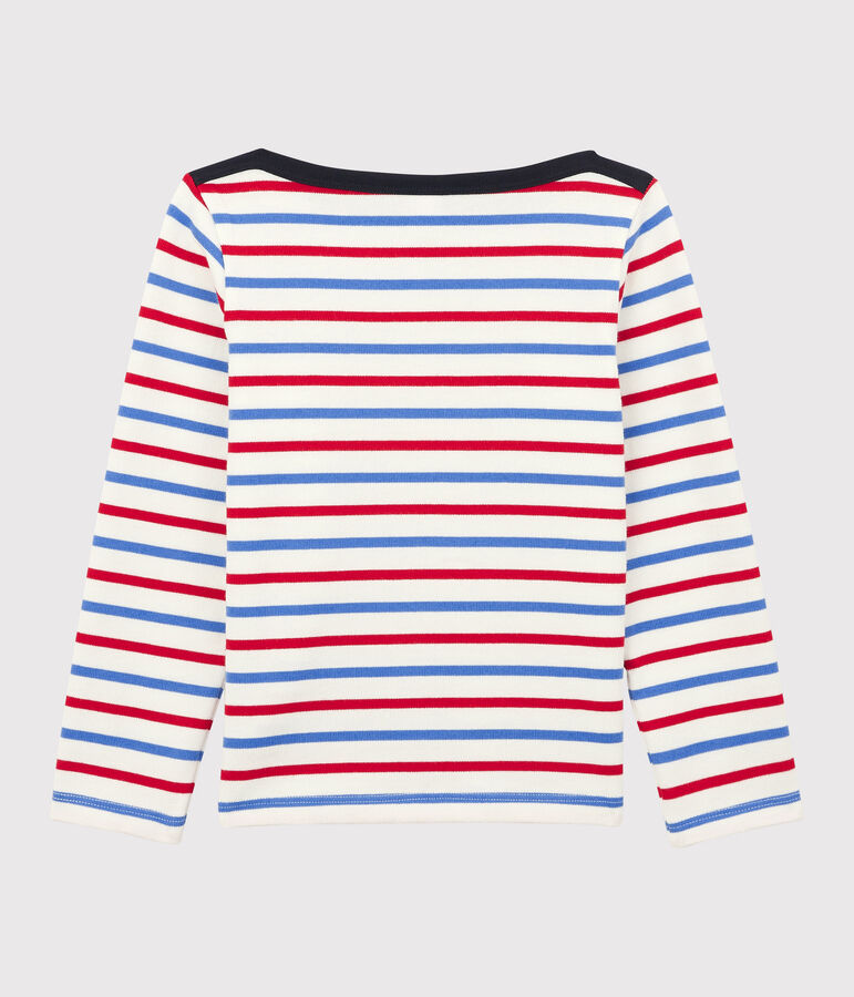 Marini&egrave;re en coton enfant fille / gar&ccedil;on blanc MARSHMALLOW/rouge BRASIER/bleu PEPS