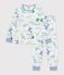 Kinderpyjama van fleece met drakenprint wit/multicouleur