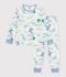 Kinderpyjama van fleece met drakenprint wit/multicouleur