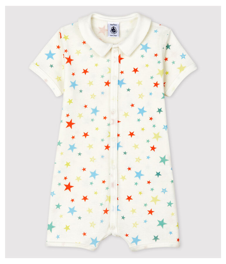 Combicourt &agrave; &eacute;toiles multicolores en coton biologique blanc/multicouleur