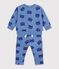 Babysetje - Sweatshirt en broekje van katoen met dierenprint blauw/multicouleur