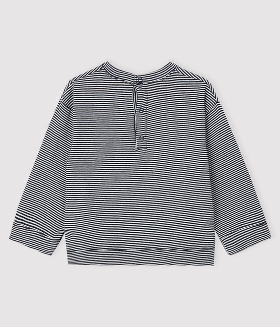 T-shirt baby jongen blauw SMOKING/wit MARSHMALLOW